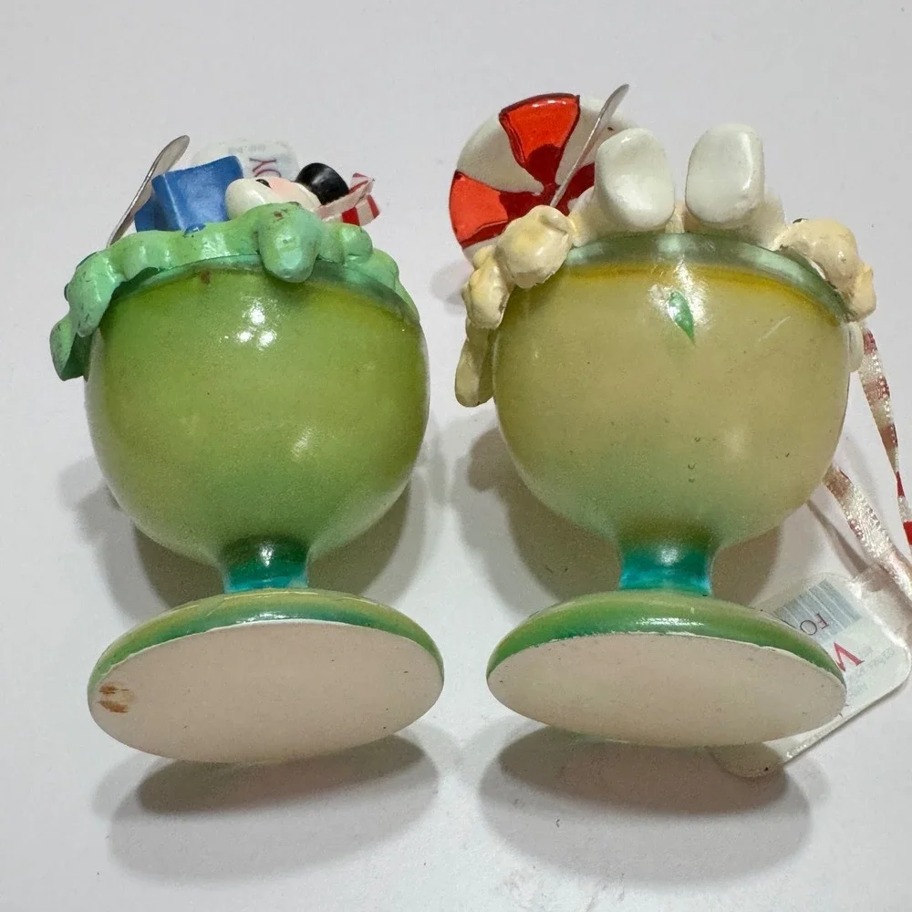 Set 2 Sears Whimsical Snowman beach Book Bath Chill Sundae Christmas Ornaments